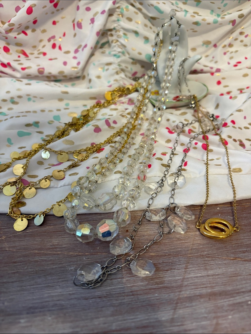 Gold and Clear Crystal Layered Necklace Set - Women Jewelry Entire Lot!!!